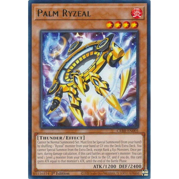 YuGiOh Crossover Breakers Rare Palm Ryzeal CRBR-EN005