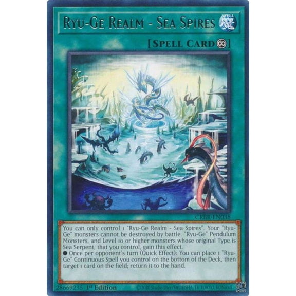 YuGiOh Crossover Breakers Rare Ryu-Ge Realm - Sea Spires CRBR-EN038