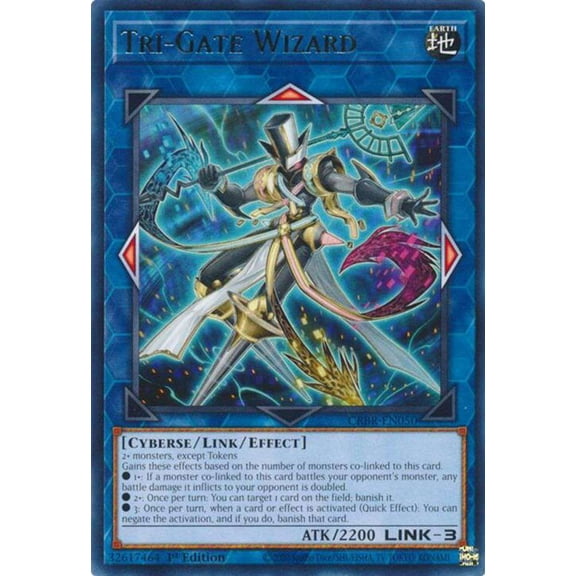 YuGiOh Crossover Breakers Rare Tri-Gate Wizard CRBR-EN050