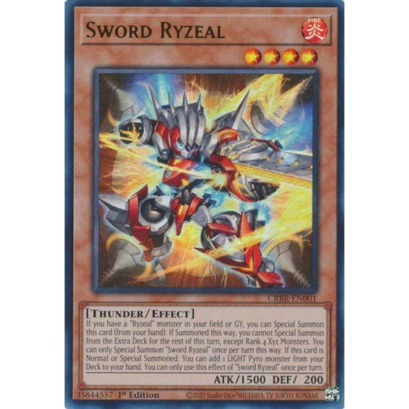 YuGiOh Crossover Breakers Ultra Rare Sword Ryzeal CRBR-EN001