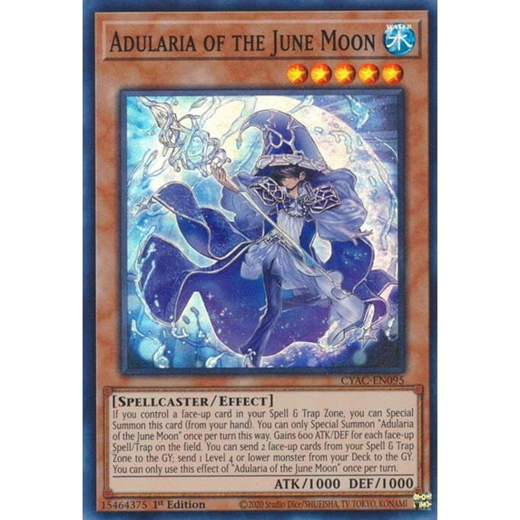 YuGiOh Cyberstorm Access Super Rare Adularia of the June Moon CYAC-EN095