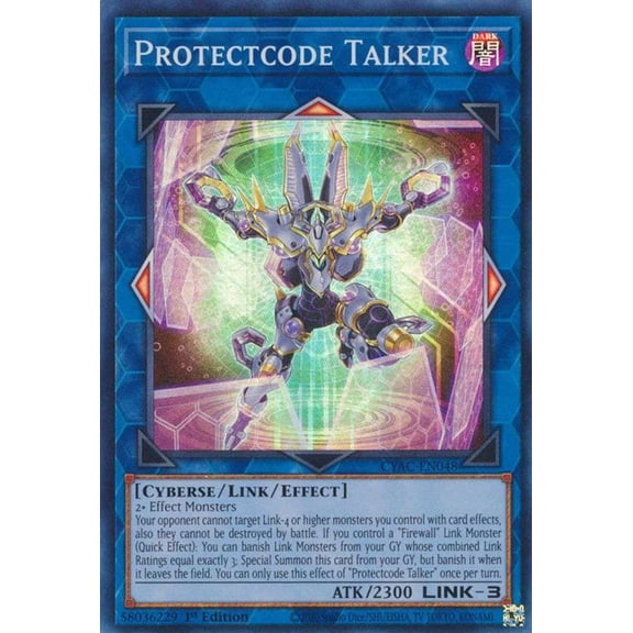 YuGiOh Cyberstorm Access Super Rare Protectcode Talker CYAC-EN048