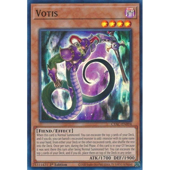 YuGiOh Cyberstorm Access Super Rare Votis CYAC-EN094