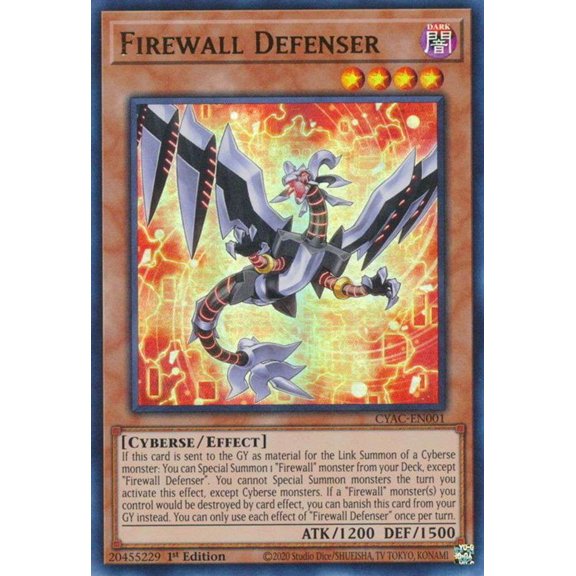 YuGiOh Cyberstorm Access Ultra Rare Firewall Defenser CYAC-EN001