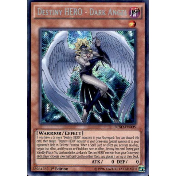 YuGiOh Destiny Soldiers Secret Rare Destiny HERO - Dark Angel DESO-EN005