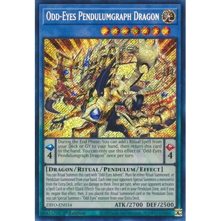 YuGiOh Dimension Force Secret Rare Odd-Eyes Pendulumgraph Dragon DIFO-EN034