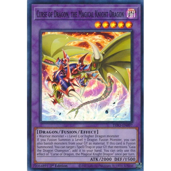 YuGiOh Dimension Force Super Rare Curse of Dragon, the Magical Knight Dragon DIFO-EN097
