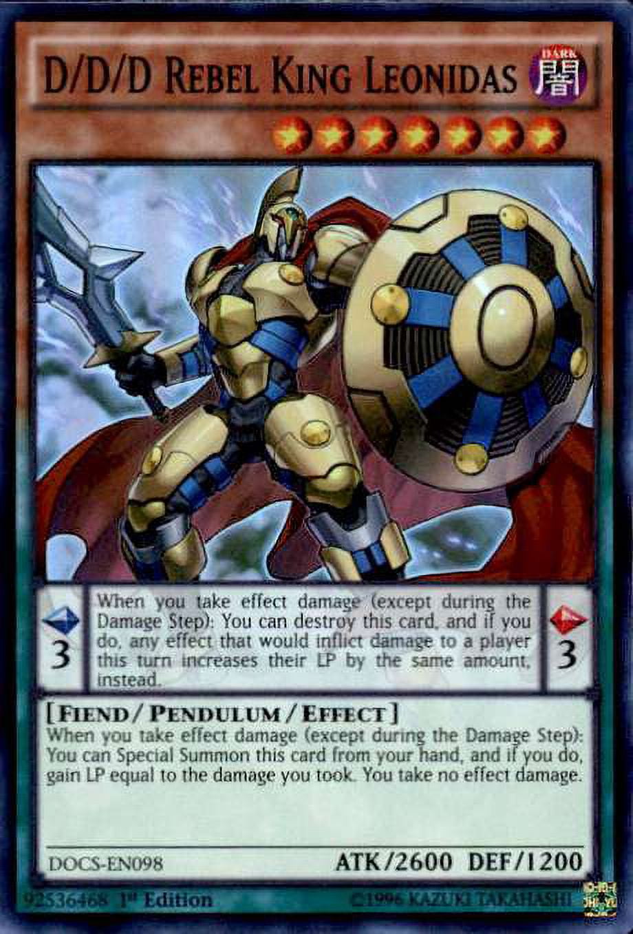 YuGiOh Dimension of Chaos D/D/D Rebel King Leonidas DOCS-EN098