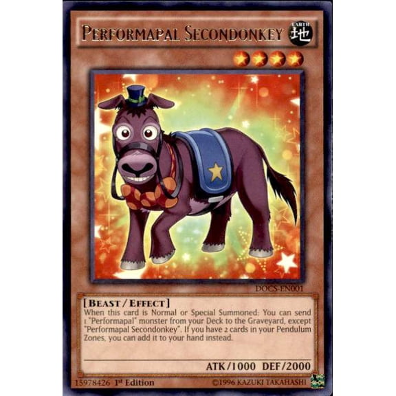 YuGiOh Dimension of Chaos Rare Performapal Secondonkey DOCS-EN001