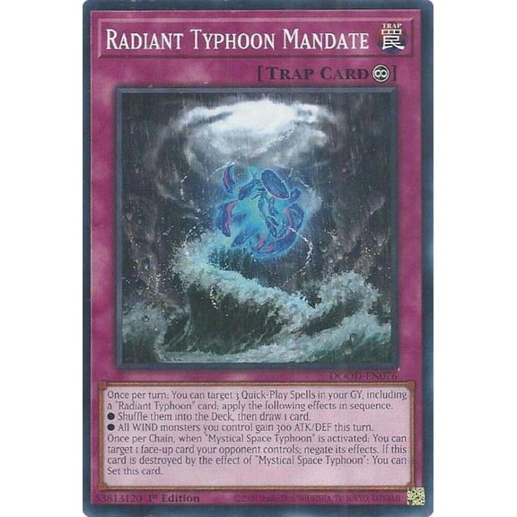 YuGiOh Doom of Dimensions Common Radiant Typhoon Mandate DOOD-EN076