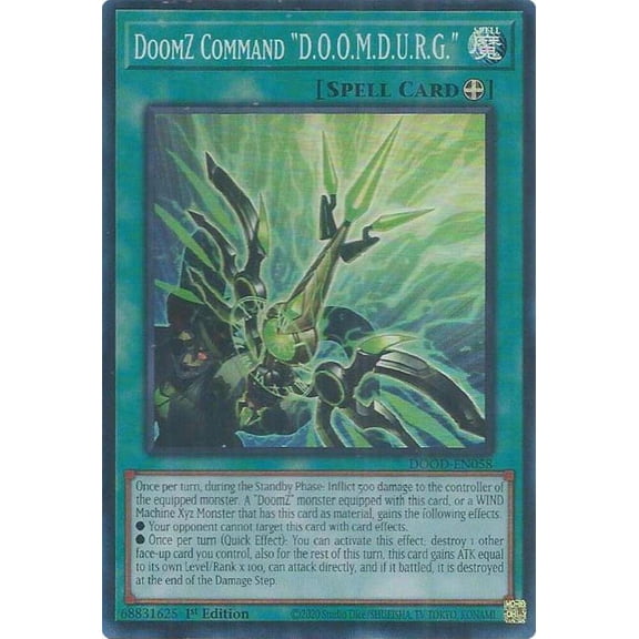 YuGiOh Doom of Dimensions Super Rare DoomZ Command D.O.O.M.D.U.R.G. DOOD-EN058