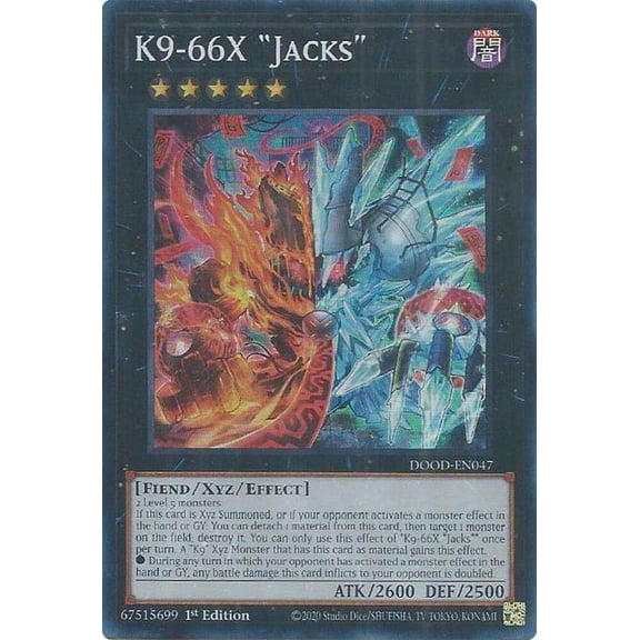 YuGiOh Doom of Dimensions Super Rare K9-66X Jacks DOOD-EN047