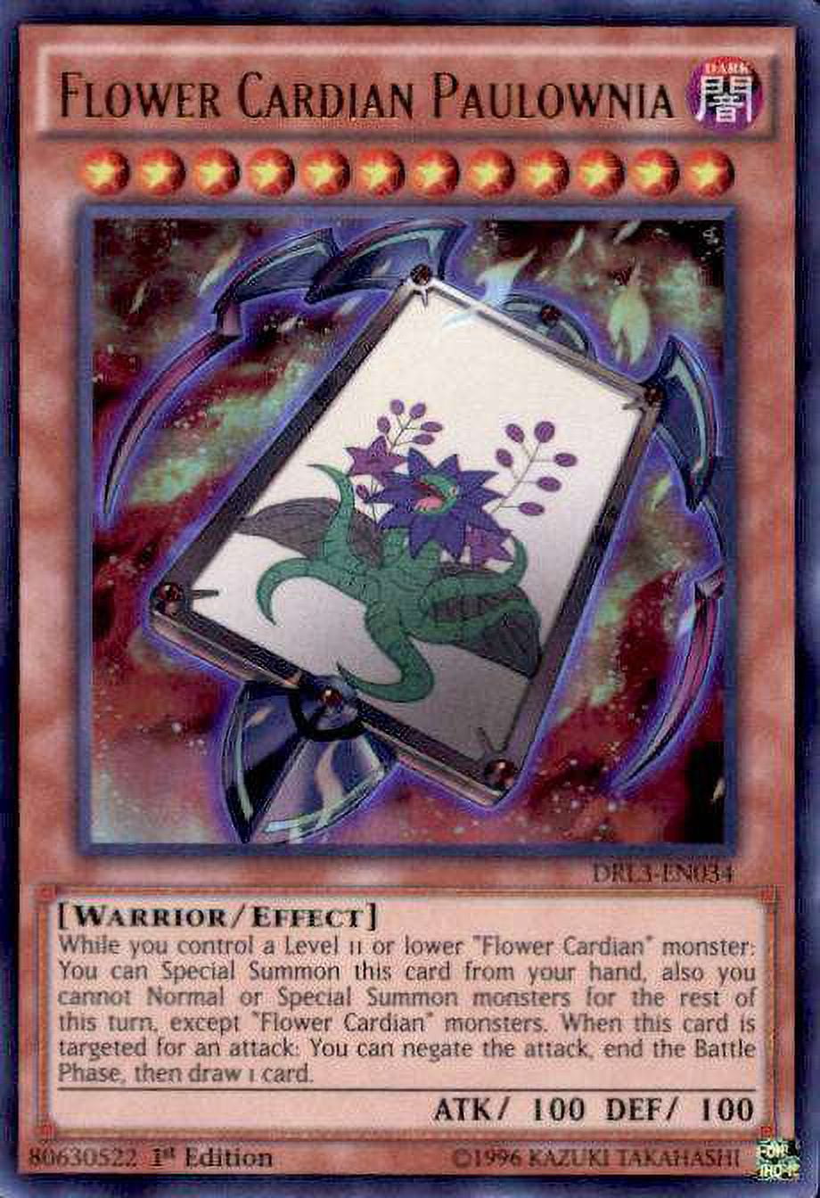 yugioh flower cardian cards YuGiOh Dragons of Legend: Unleashed Ultra Rare Flower Cardian Paulownia  DRL3-EN034