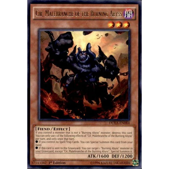 YuGiOh Duelist Alliance Rare Cir, Malebranche of the Burning Abyss DUEA-EN084