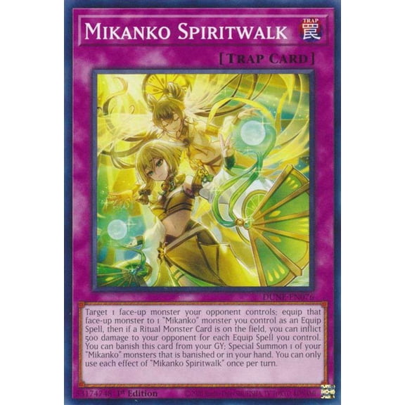 YuGiOh Duelist Nexus Common Mikanko Spiritwalk DUNE-EN076