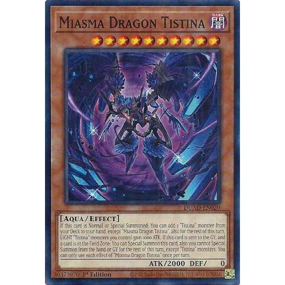 YuGiOh Duelist's Advance Common Miasma Dragon Tistina DUAD-EN020