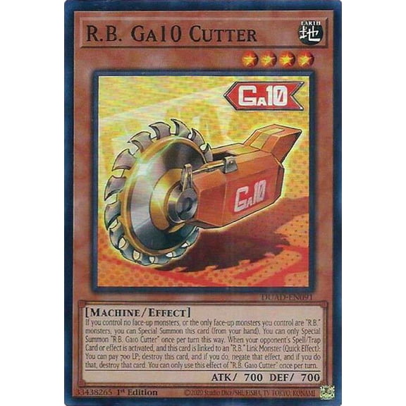YuGiOh Duelist's Advance Super Rare R.B. Ga10 Cutter DUAD-EN091