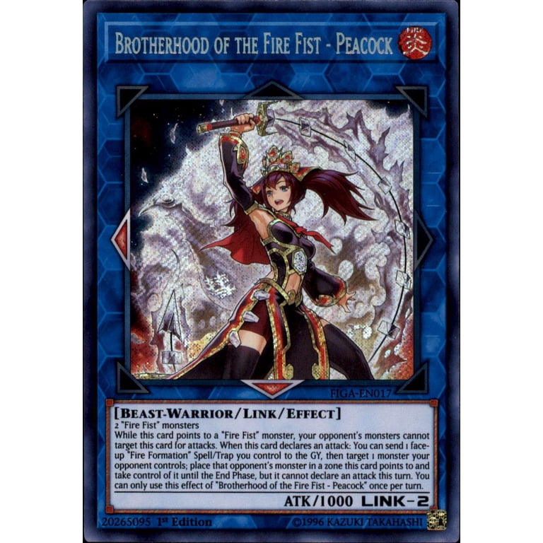 YuGiOh Fists of the Gadgets Secret Rare Brotherhood of the Fire Fist -  Peacock FIGA-EN017 - Walmart.com