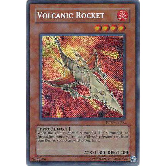 YuGiOh Force of the Breaker Secret Rare Volcanic Rocket FOTB-EN000