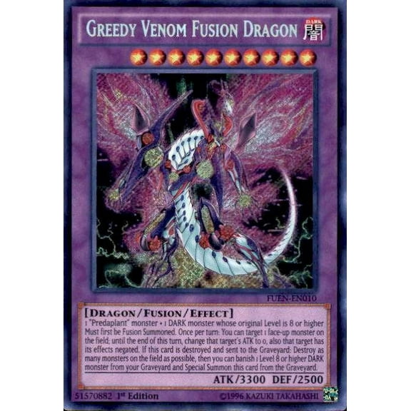 YuGiOh Fusion Enforcers Secret Rare Greedy Venom Fusion Dragon FUEN-EN010