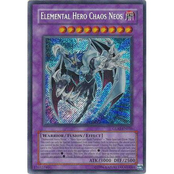 YuGiOh GX Gladiator's Assault Secret Rare Elemental Hero Chaos Neos GLAS-EN036