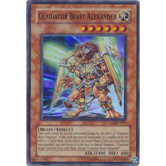 YuGiOh GX Gladiator's Assault Super Rare Gladiator Beast Alexander GLAS-EN017