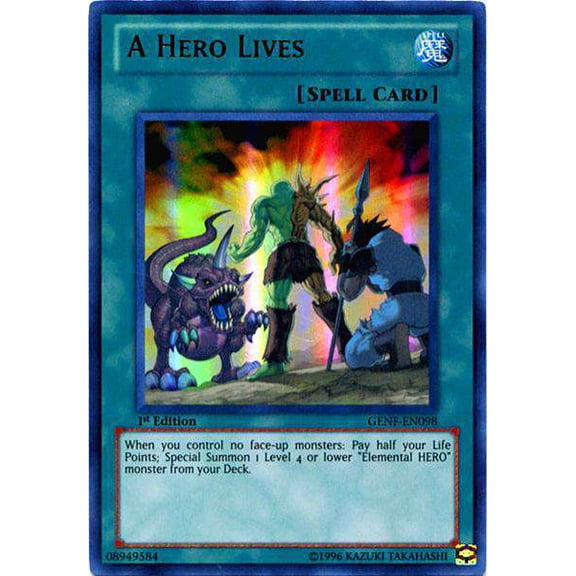 YuGiOh Generation Force Ultra Rare A Hero Lives GENF-EN098