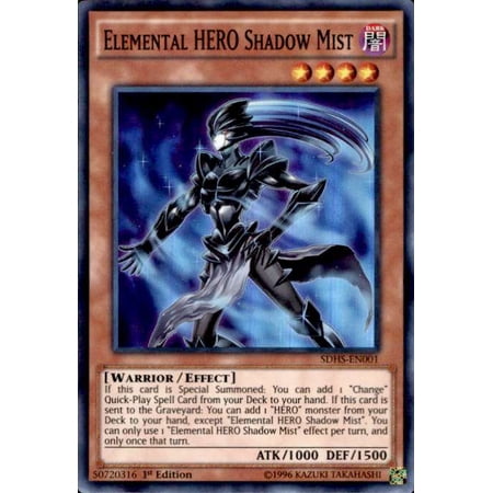 YuGiOh HERO Strike Structure Deck Super Rare Elemental HERO Shadow Mist SDHS-EN001