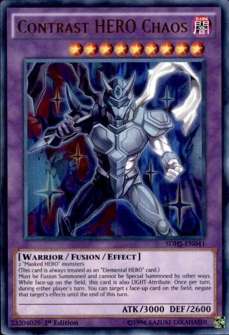 YuGiOh HERO Strike Structure Deck Ultra Rare Contrast HERO Chaos SDHS-EN041  - Walmart.com