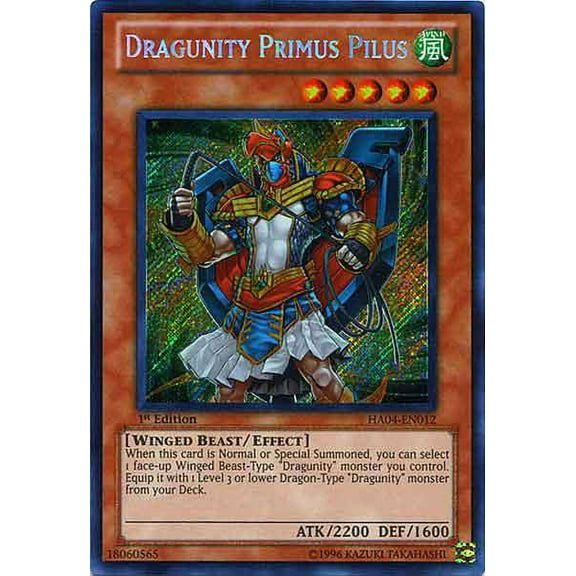 YuGiOh Hidden Arsenal 4: Trishula's Triumph Secret Rare Dragunity Primus Pilus HA04-EN012