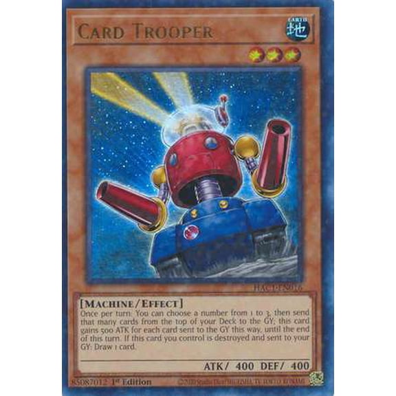 YuGiOh Hidden Arsenal: Chapter 1 Duel Terminal Ultra Parallel Rare Card Trooper HAC1-EN016
