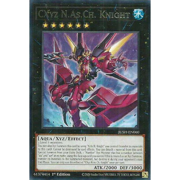 YuGiOh Justice Hunters Rare CXyz N.As.Ch. Knight JUSH-EN060