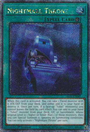 YuGiOh Legacy of Destruction Quarter Century Secret Rare Nightmare Throne LEDE-EN061