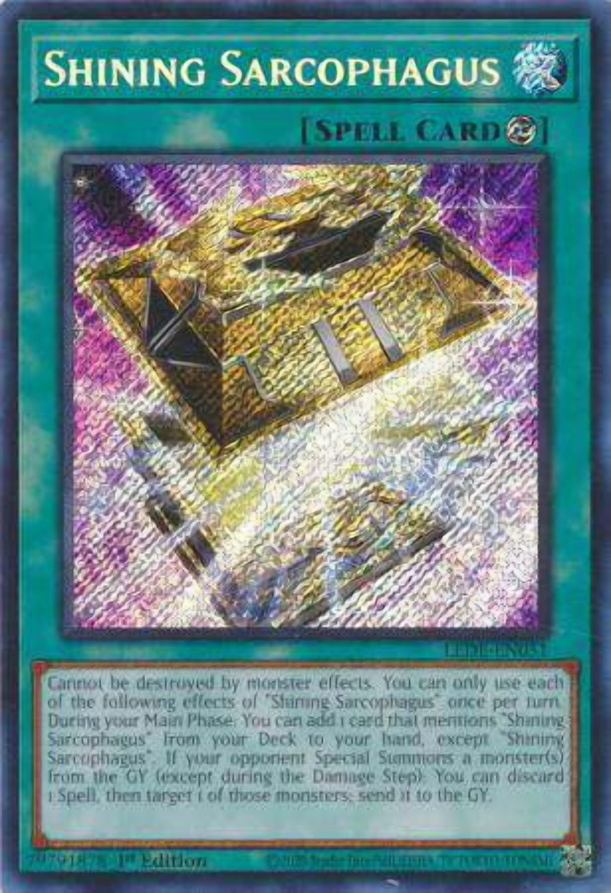 YuGiOh Legacy of Destruction Secret Rare Shining Sarcophagus LEDE-EN051 -  Walmart.com