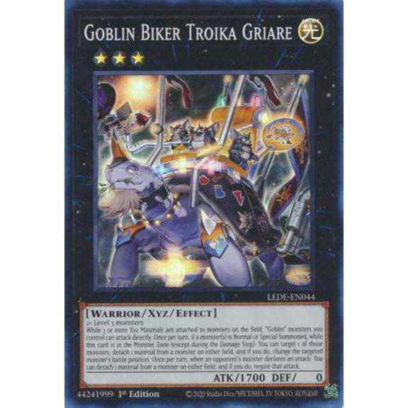 YuGiOh Legacy of Destruction Super Rare Goblin Biker Troika Griare LEDE-EN044