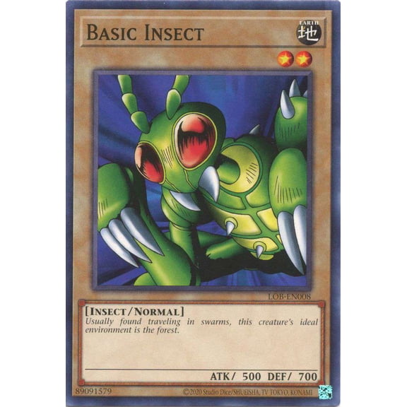 YuGiOh Legend of Blue Eyes White Dragon 25th Anniversary Common Basic Insect LOB-EN008