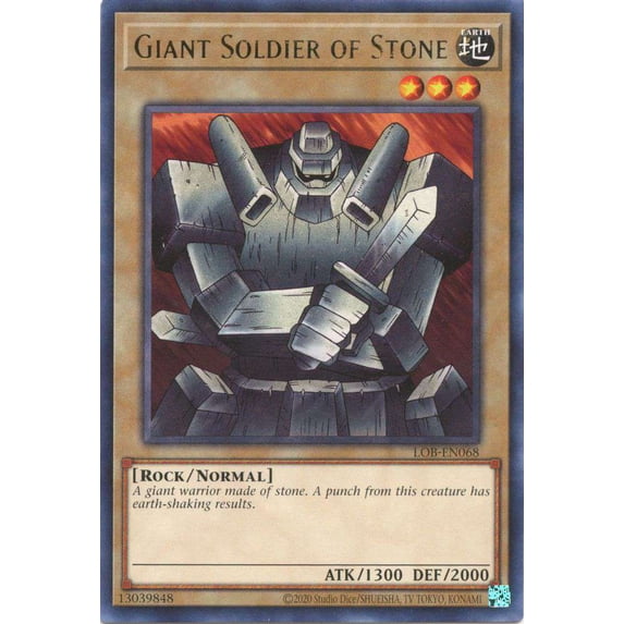 YuGiOh Legend of Blue Eyes White Dragon 25th Anniversary Rare Giant Soldier of Stone LOB-EN068
