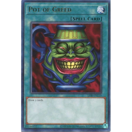 YuGiOh Legend of Blue Eyes White Dragon 25th Anniversary Rare Pot of Greed LOB-EN119