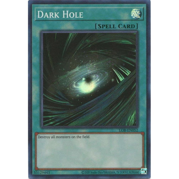 YuGiOh Legend of Blue Eyes White Dragon 25th Anniversary Super Rare Dark Hole LOB-EN052