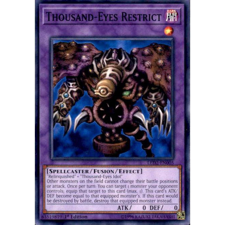 YuGiOh Legendary Duelists: Ancient Millennium Common Thousand-Eyes Restrict LED2-EN005 - Walmart.com YuGiOh Legendary Duelists: Ancient Millennium Common Thousand-Eyes Restrict LED2-EN005 - Walmart.com