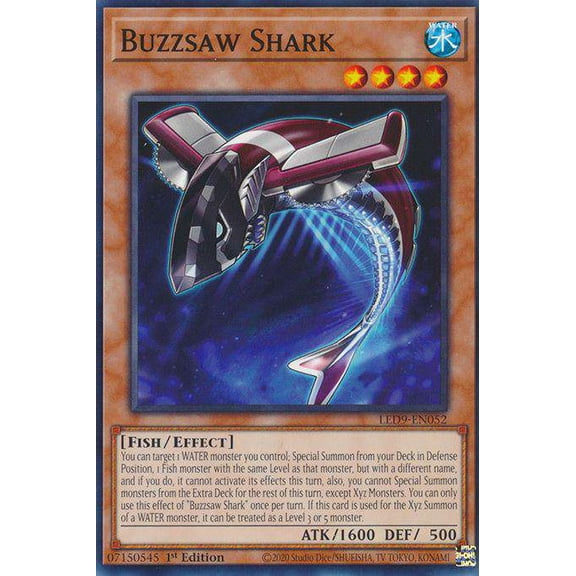 YuGiOh Legendary Duelists Duels From The Deep Common Buzzsaw Shark LED9-EN052