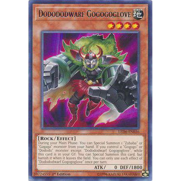 YuGiOh Legendary Duelists: Magical Hero Rare Dodododwarf Gogogoglove LED6-EN036