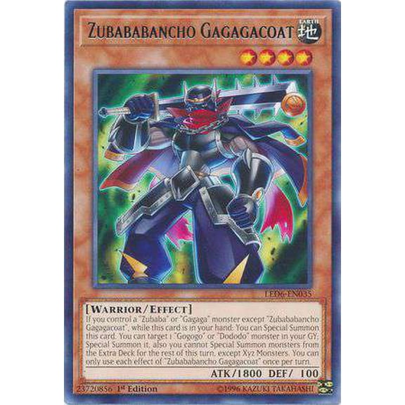 YuGiOh Legendary Duelists: Magical Hero Rare Zubababancho Gagagacoat LED6-EN035