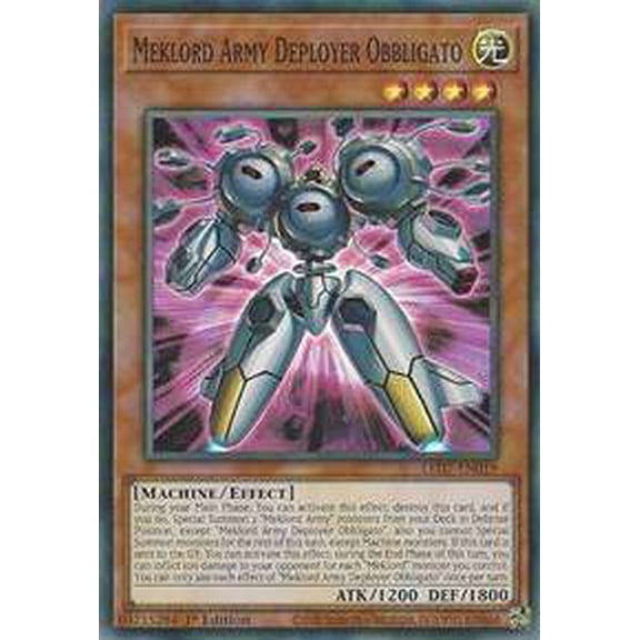 YuGiOh Legendary Duelists Rage of Ra Super Rare Meklord Army Deployer Obbligato LED7-EN019