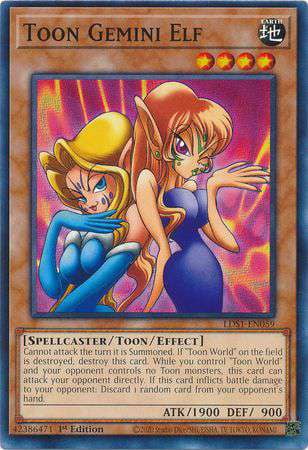 yugioh cards gemini Elf (Quarter Century Secret Rare) [RA03-EN109] Quarter Century Mint / near mint condition trading card Toon Gemini Elf LDS1-EN059 -