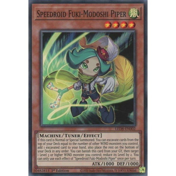 YuGiOh Legendary Duelists: Synchro Storm Super Rare Speedroid Fuki-Modoshi Piper LED8-EN002
