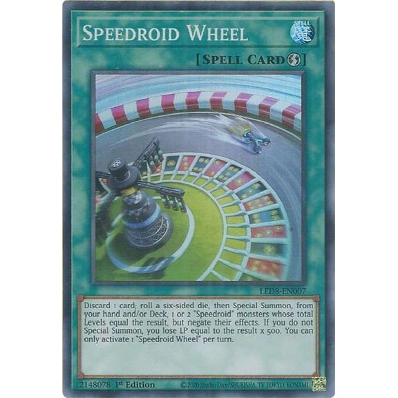 YuGiOh Legendary Duelists: Synchro Storm Super Rare Speedroid Wheel LED8-EN007