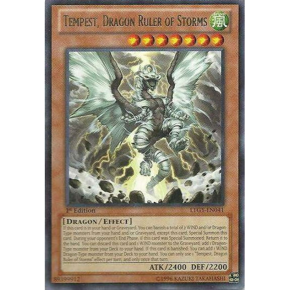YuGiOh Lord of the Tachyon Galaxy Rare Tempest, Dragon Ruler of Storms LTGY-EN041