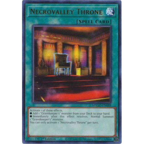 YuGiOh Maximum Gold Rare Necrovalley Throne MAGO-EN088