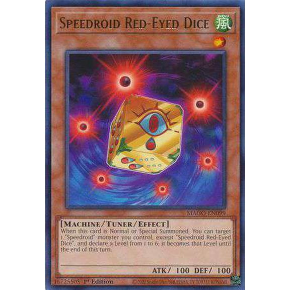 YuGiOh Maximum Gold Rare Speedroid Red-Eyed Dice MAGO-EN099